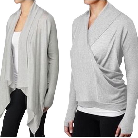 lululemon athletica Sweaters - LULULEMON Zen Wrap Grey Wool Cashmere Blend